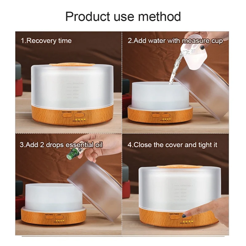 Humidificador de aire ultrasónico con Control remoto, difusor de aceites esenciales, fabricante de niebla fría para el hogar y la Oficina, enchufe europeo