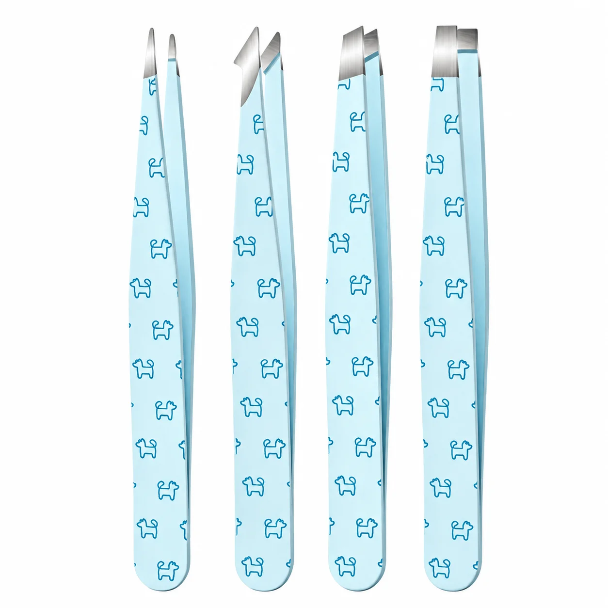 1/4pcs Eyebrow Tweezers Stainless Steel Precision Pointed Tip Hair Removal Tool Anti Slip Grip For Professional Eyelash Makeup