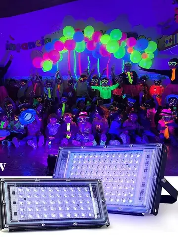 395nm 400nm UV Ultraviolet Fluorescent LED Flood Light 50W 100W AC 220V Stage Lamp Effect Light DJ Dicos Party Stage Blacklight