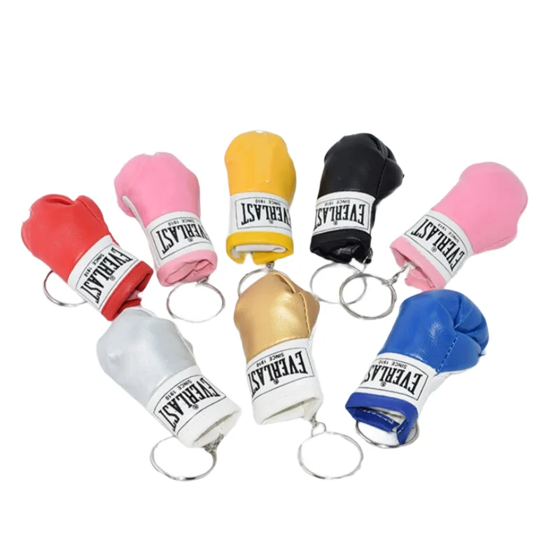 Nuevas de cuero guantes de boxeo llavero ventilador de boxeo regalo mochila accesorios para llaves colgante regalo exquisito