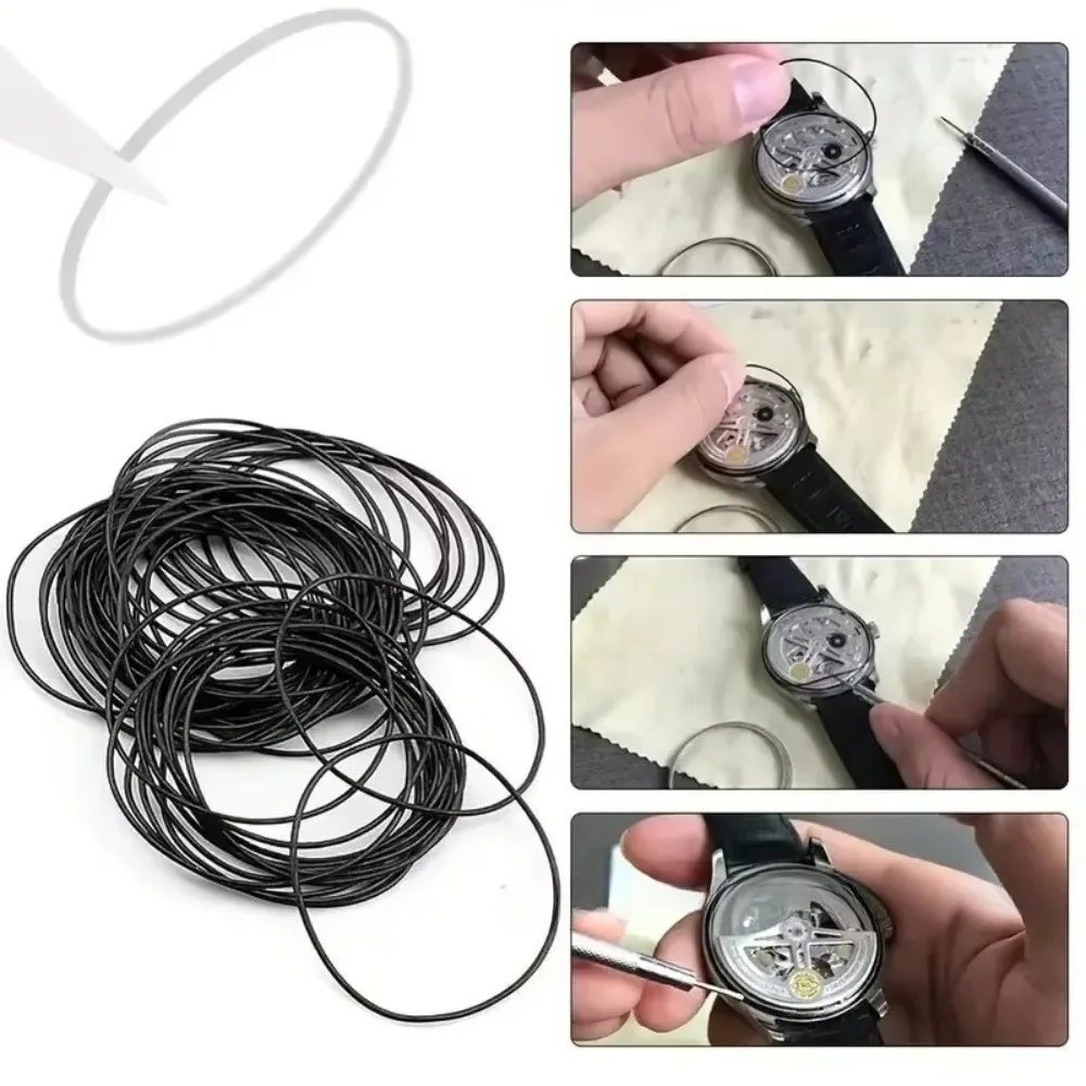 Watch Gasket Grease Watch Case Rubber Waterproof O-Ring Seal 0.5/0.6mm Oil-resistant Watch Repair Tool 1box for Watchmaker