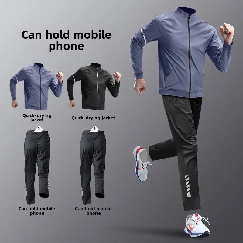 

Mens Sweatsuits Set Autumn Winter Running Quick-Drying Cycling Jacket Outdoor Training Professional Runs Track Suits for Men