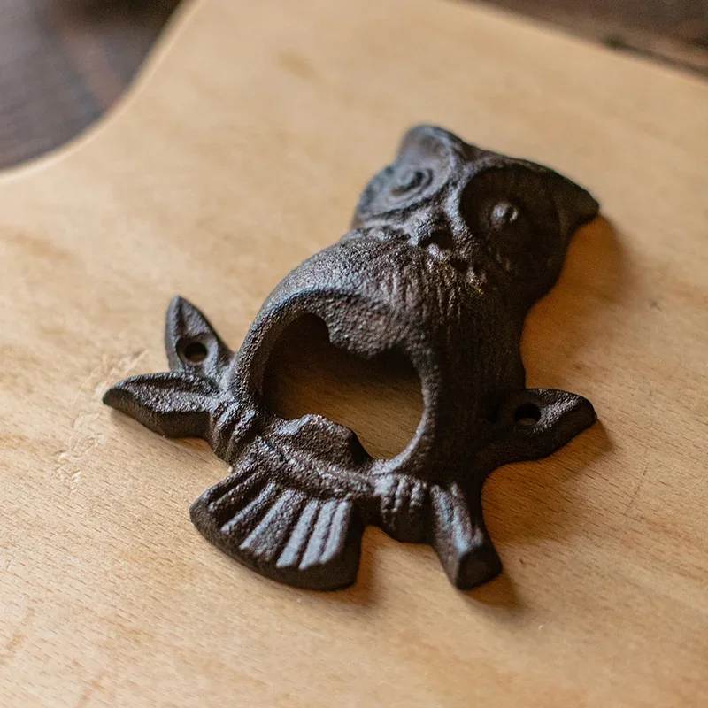 Beer Bottle Opener Owl Shape Ornaments Modern Creative Wall Mounted Cast Iron Bottle Opener Home Bars