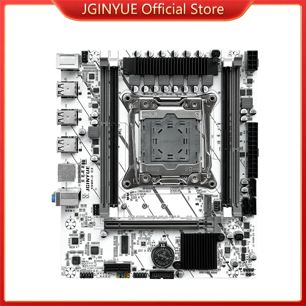 

JGINYUE X99 Motherboard LGA 2011-3 Support Xeon E5 V3 CPU and DDR3 1333 1600MHz RAM M.2 NVME SATA ATX X99M-D D3