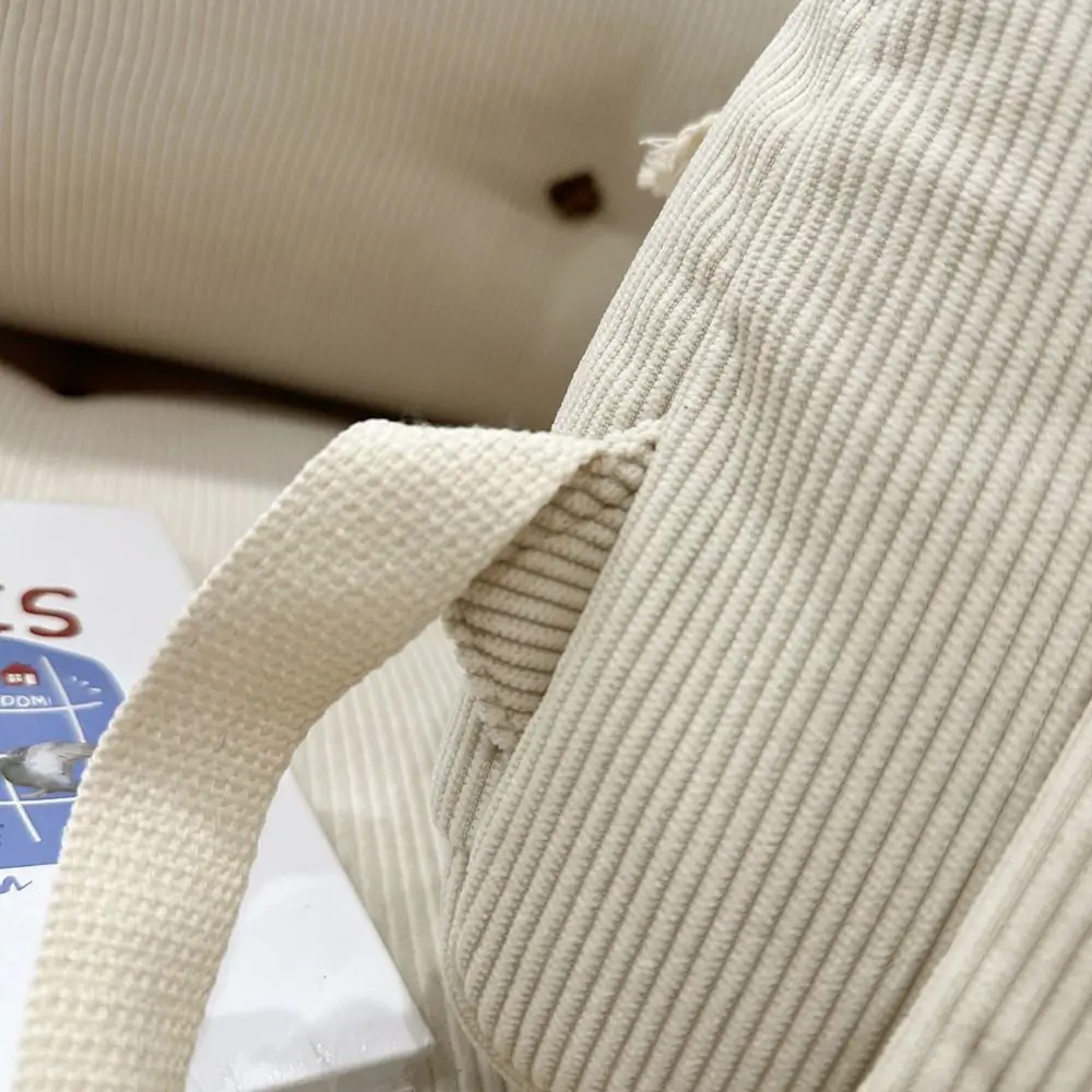 Niedlicher Süßer Cartoon-Katzen-Rucksack, mehrfarbig, minimalistisch, aus Cord, große Kapazität, strapazierfähig, Schultasche für Schüler, Geschenk – Detail 10