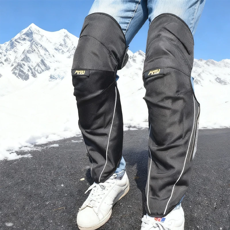 

AMU Motorcycle Knee Pads Winter Warm AMU Motorbike Knee Protection Gear Thickened CE Level Anti-fall Safety Guards MTB Knee Pads