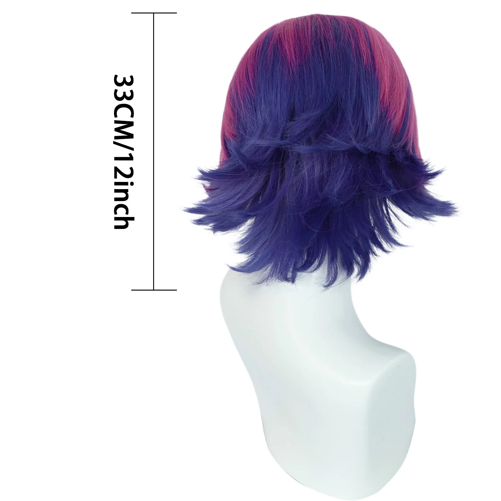 Shieda Kayn Cosplay Wig LOL Heartsteel Wigs 30cm Red Mixed Purple Heat Resistant Synthetic Hair Game Anime Wigs view 5