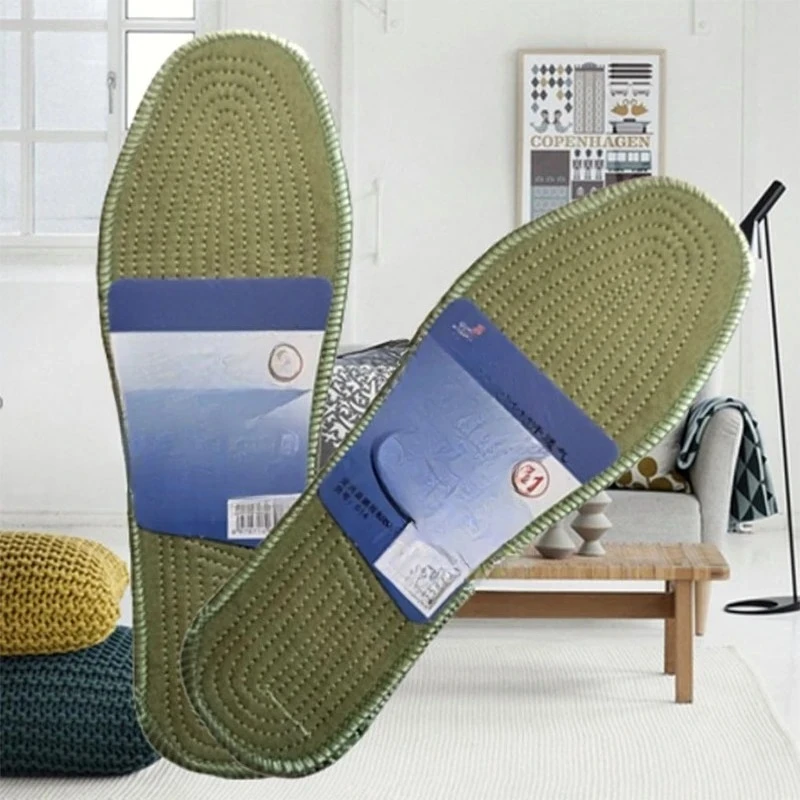 Plastic-sealed Green Cloth Insoles Cotton Men's Sports Women's Sweat-absorbing Thickened Dense Layered Shoe Insoles