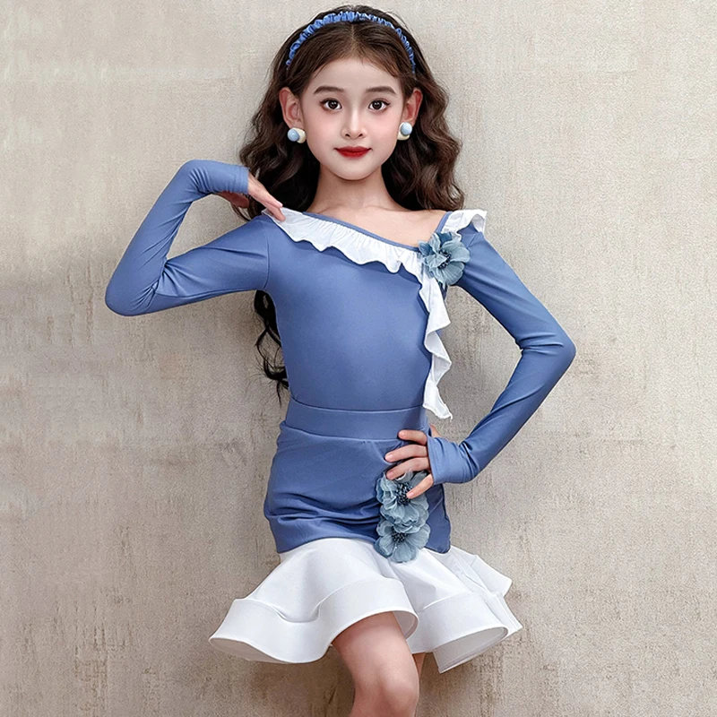 

Костюм для латинских танцев, детское танцевальное платье, платье для соревнований, румба, танго, самба, бальное платье для девочек, сальса, платье для латинских танцев