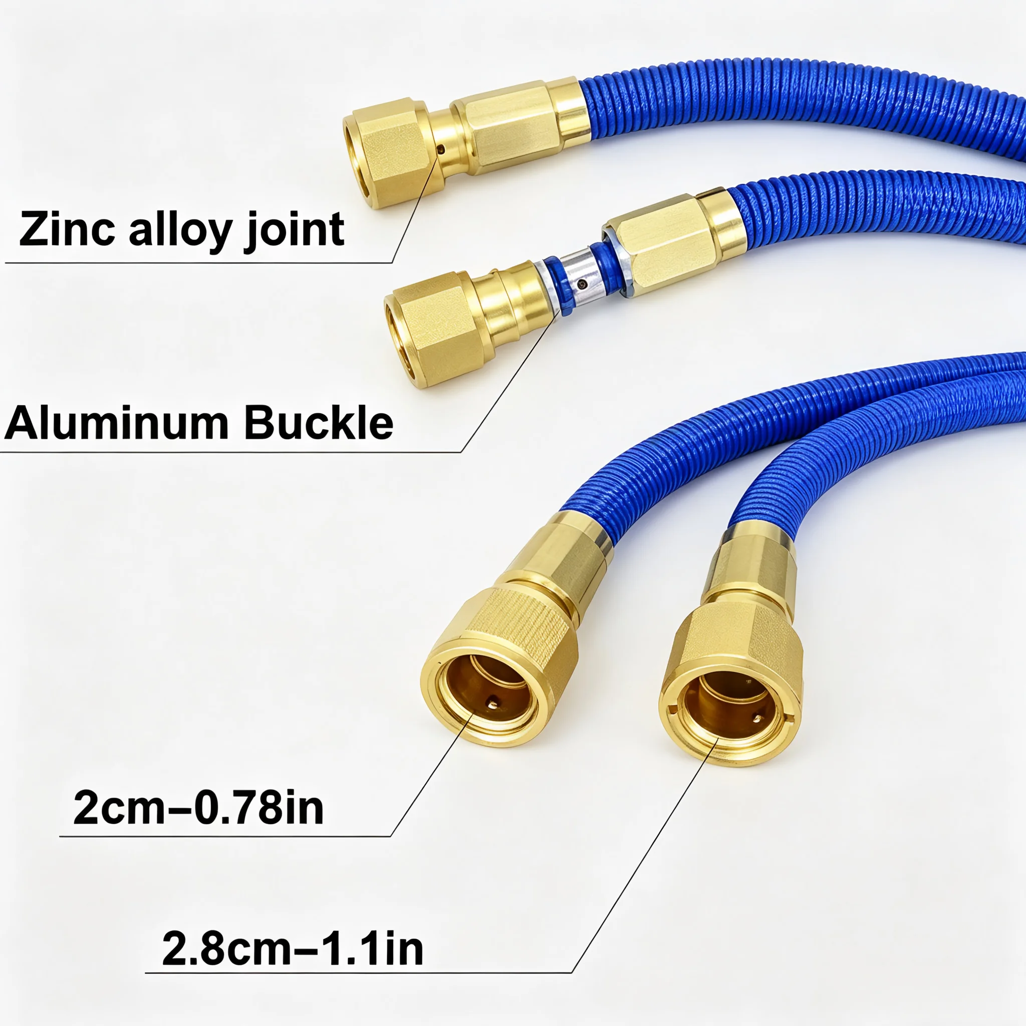 High Pressure Car Wash Gun with Telescopic Hose, 7 Spray Modes, Foam Cannon, Leak-Proof Water Sprayer for Garden Cleaning