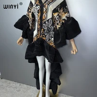 Robe Kaftan Maxi Bohème WINYI du Moyen-Orient, élégante, plissée, élastique, pour la plage, tenue de soirée de luxe, style Dubaï, Abaya 4