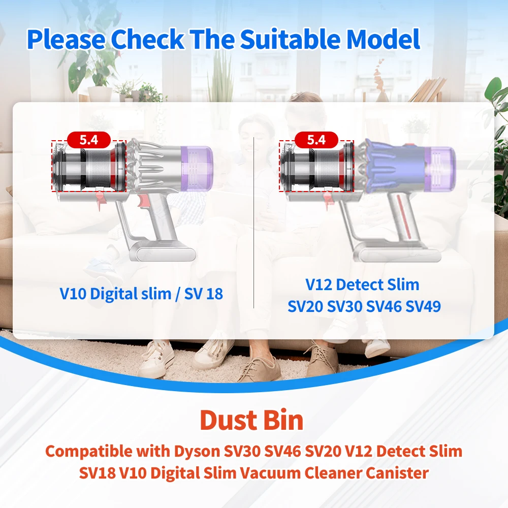 Dust Bin Replacement For Dyson V12 Detect Slim V10 Digital Slim