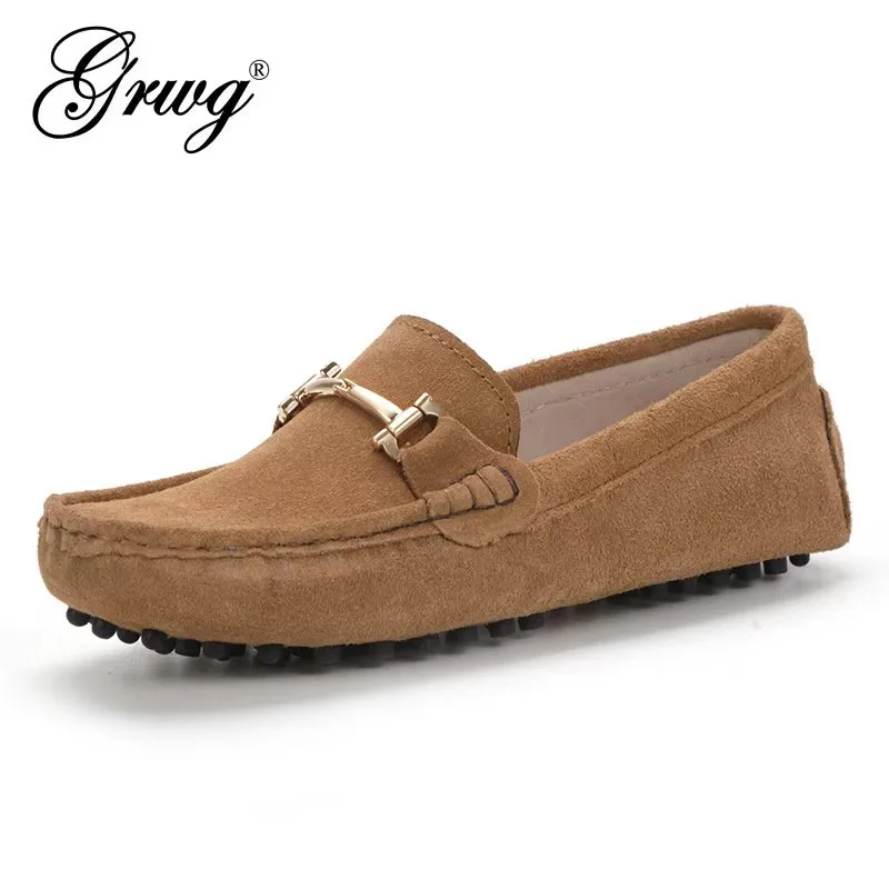 

GRWG/женская обувь из 100% натуральной кожи, весенне-осенние модные кожаные женские лоферы на плоской подошве, кожаная повседневная женская обувь высокого качества