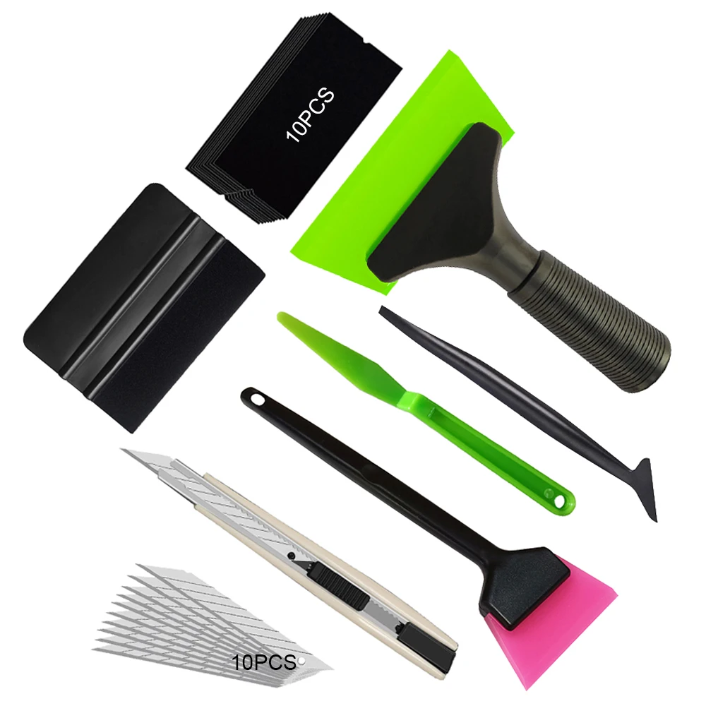 Vinyl Tool Kit Wallpaper Window Film Set for Tinter Car Wrap Silicone Shower Squeegee Art Knife Edge Plug Car Wrapping Film Tool
