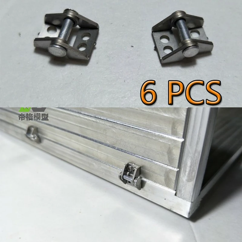 บานพับกล่องสัมภาระรถพ่วงโลหะ RC อัพเกรดสำหรับรถบรรทุก Tamiya RC 770S 56352 ขนาด 1/14 อะไหล่รถบรรทุก DIY บานพับกล่องสัมภาระรถบรรทุกโลหะ 6 ชิ้น