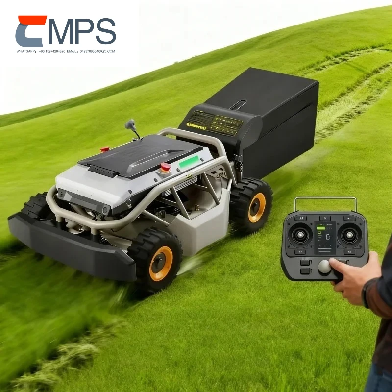 Customized Remote Control Lawn Mower 4WD 85% 40°Slope(Wide Wheels Edition) Cutter for Steep Slopes Smart Remote Mower
