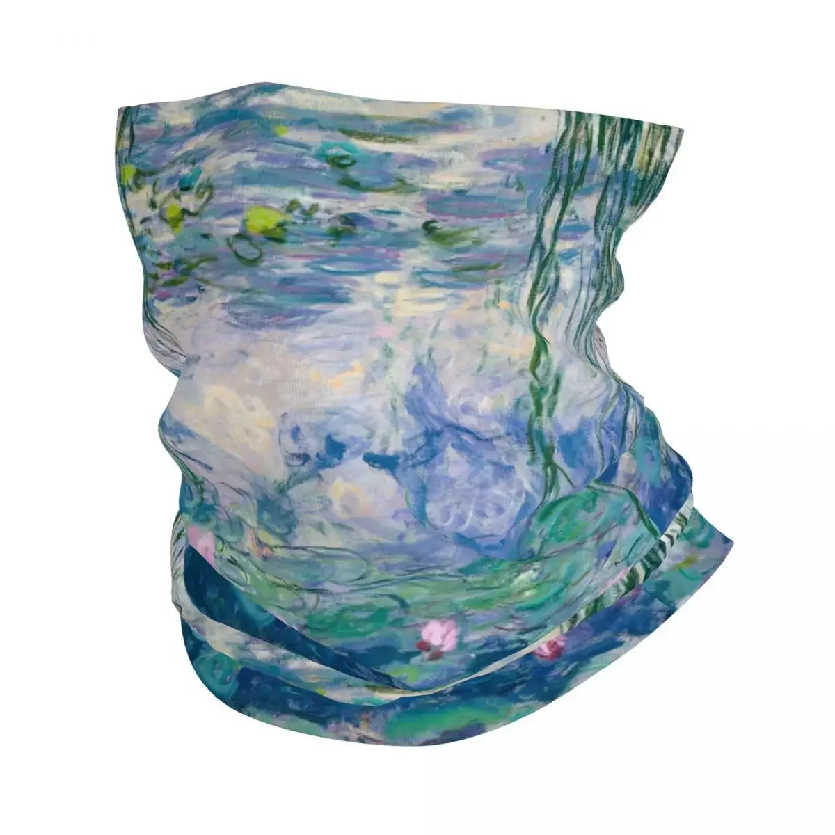 New Custom Water Lilies Claude Monet Fine Art Neck Gaiter Women Men Windproof Winter French Painter Art Bandana Scarf for Cyclin