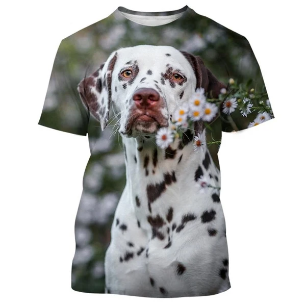 Fashion Spotted Dog Dalmatian 3D Print T-Shirts Summer Men Women Short Sleeve T Shirt Oversized Harajuku Tees Tops Kids Clothing