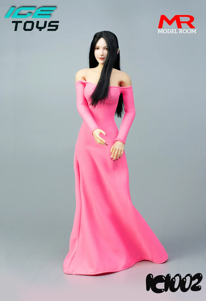 IJS SPEELGOED IC1002 1/6 Vrouwelijke Blote Schouder Jurk Avondjurk Lange Rok Kleding Model Fit 12-inch Soldaat action Figure Body - afbeelding 1