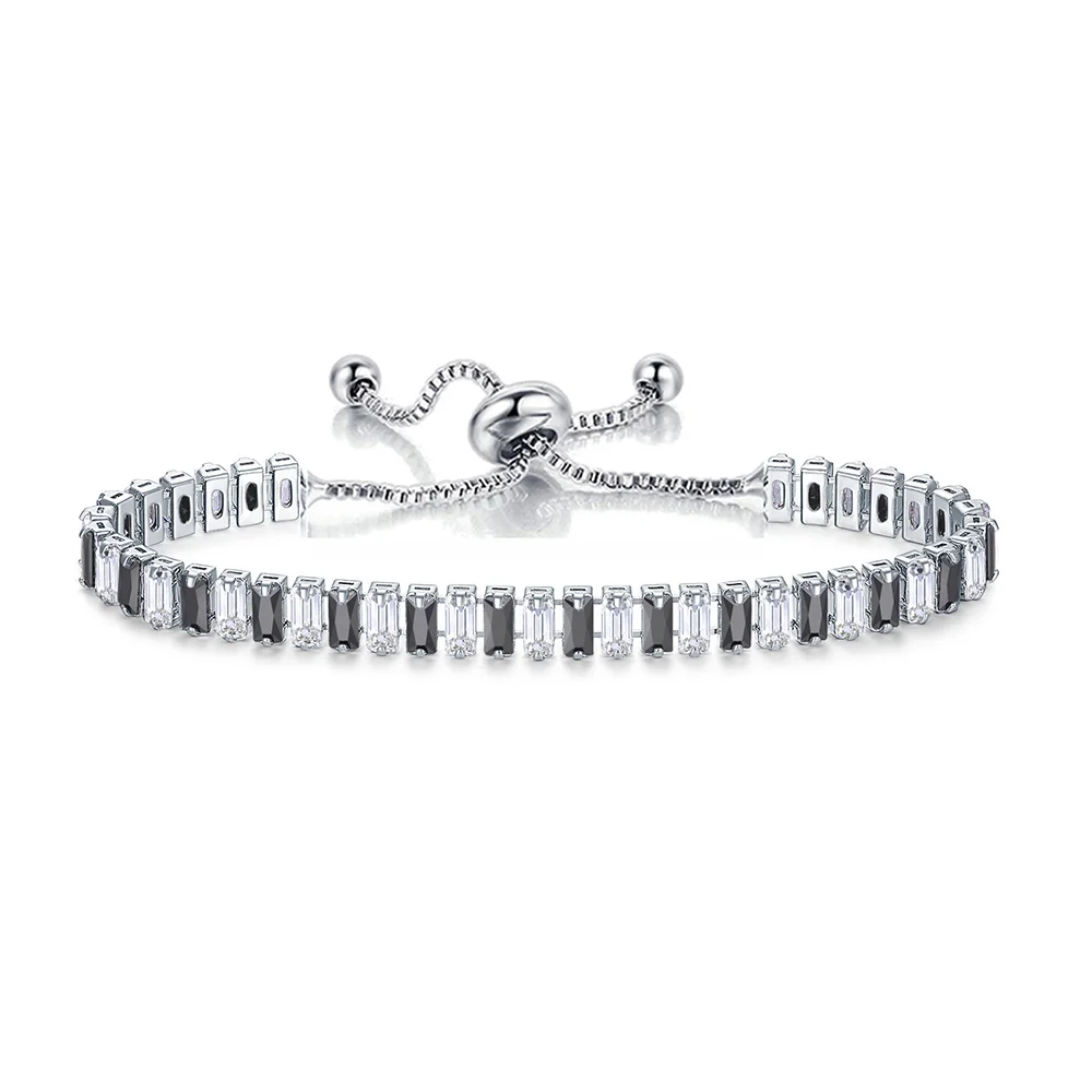 CZ Tennis Armbanden voor Vrouwen Unieke Zwarte Kristallen Bangle Rose Goud Kleur Verstelbare Hand Chain Vrienden Sieraden Groothandel DZH051 - afbeelding 1