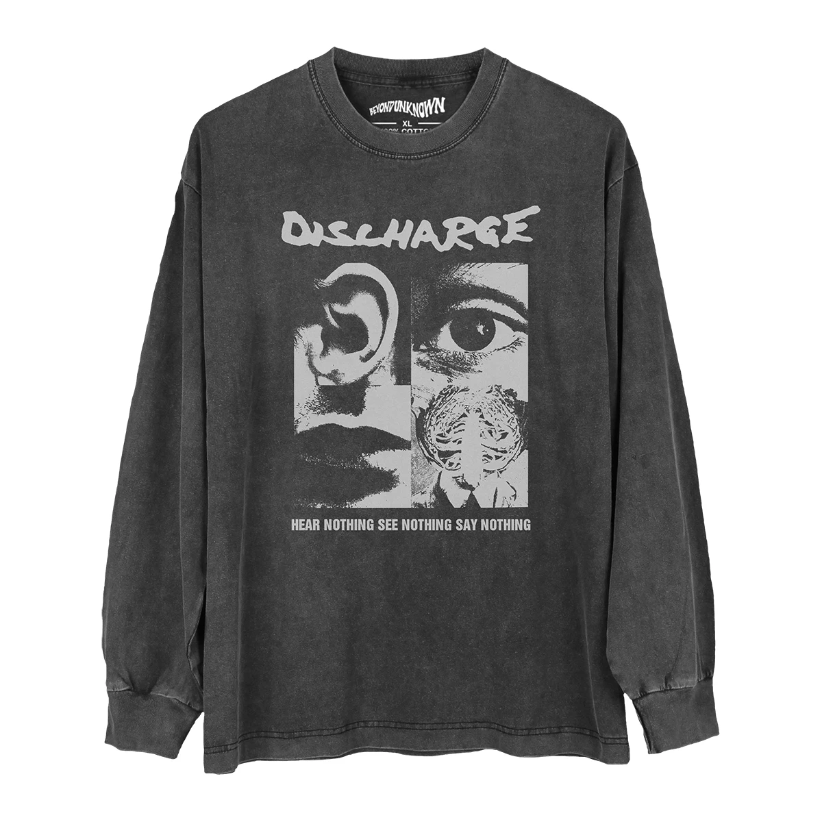 Discharge T-Shirt Hear Nothing See Nothing Say Nothing Punk Cotton