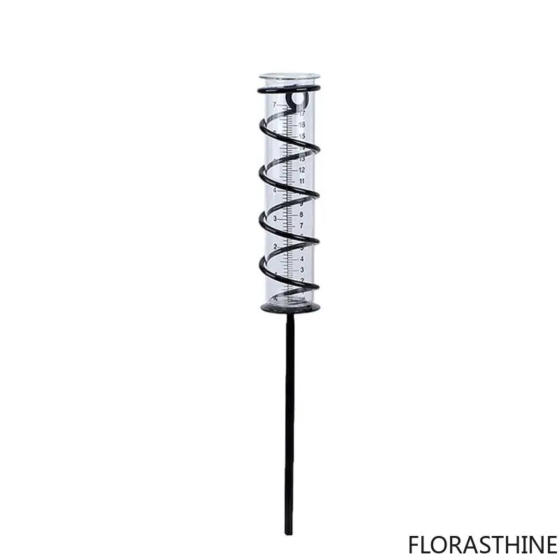 6.69Inch Rain Gauge Outdoor Tube Garden Glass Water Gauge for Water Rain Meter Decorative Stake with Waterproof Large Glass Tube