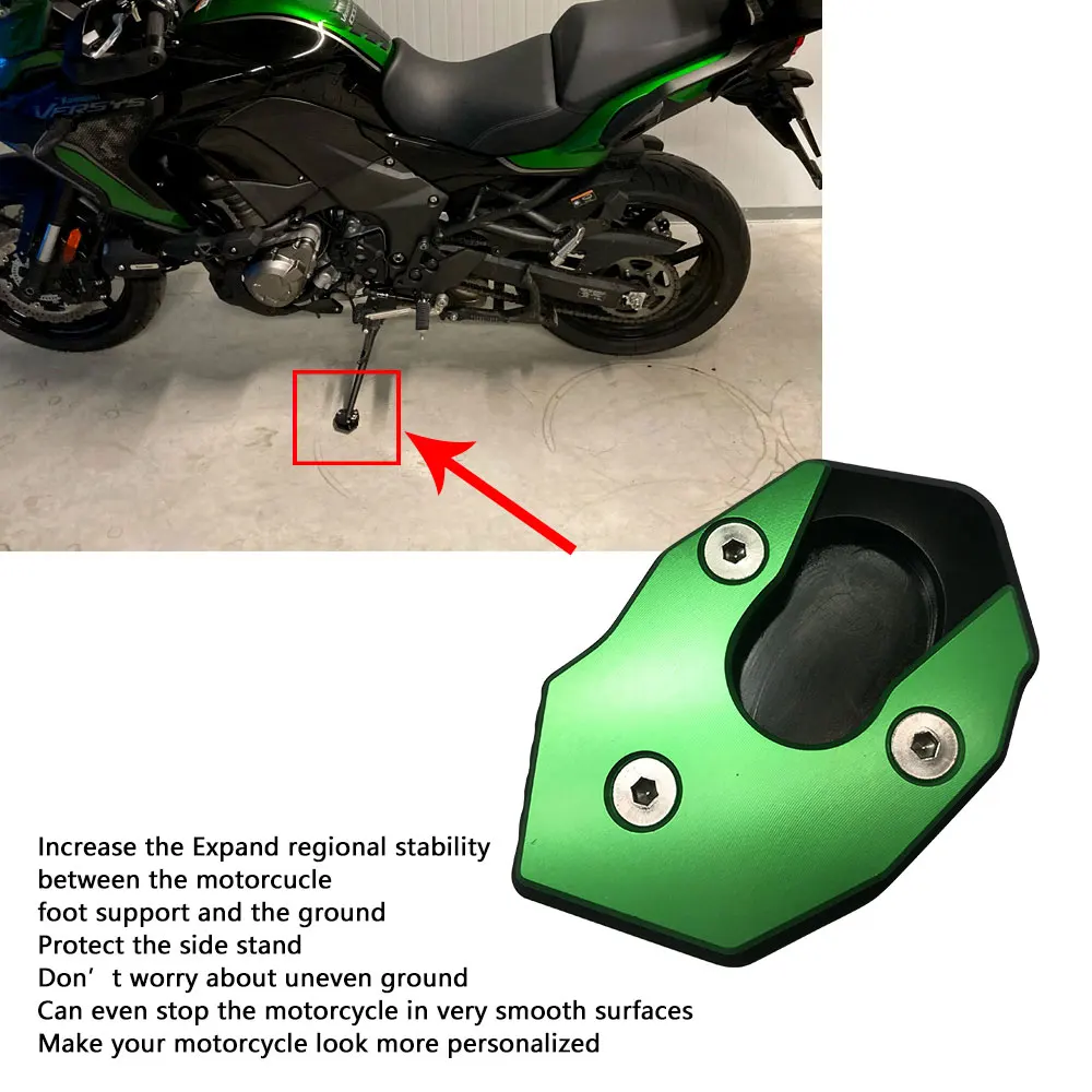 Pour Kawasaki Ninja 650 ER-6F Moto déclinaison support Pad CNC Élargi Pied Béquille Latérale Extension Support Plaque 2011 2012 2013 2014