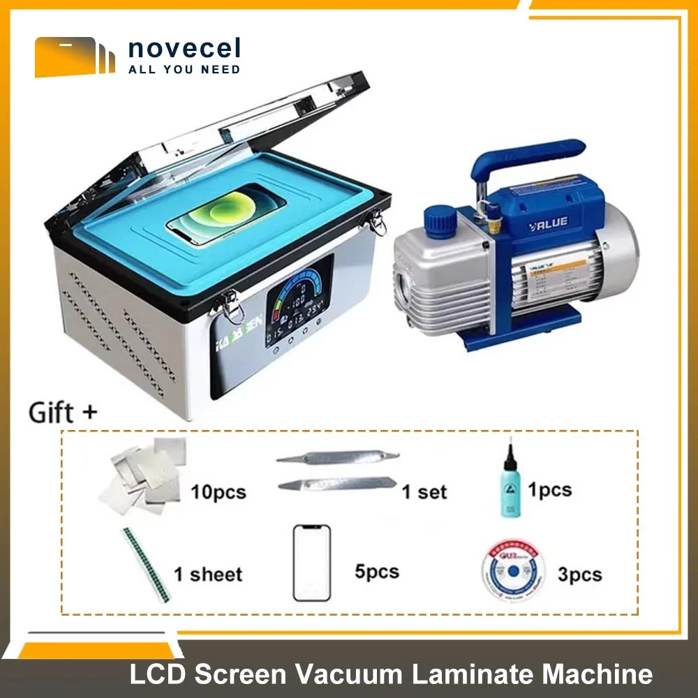 LCD Screen Vacuum Laminate Machine For Mobile Phone Flat Curved Screen LCD Screen Phone Screen Refurbish Laminating Repair Tool