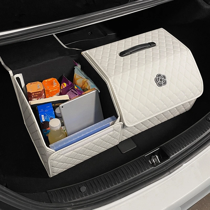 Car Trunk Organizer Durable Foldable Storage Box with Easy-Clean Compartments Versatile Interior Accessories for Car Organizati
