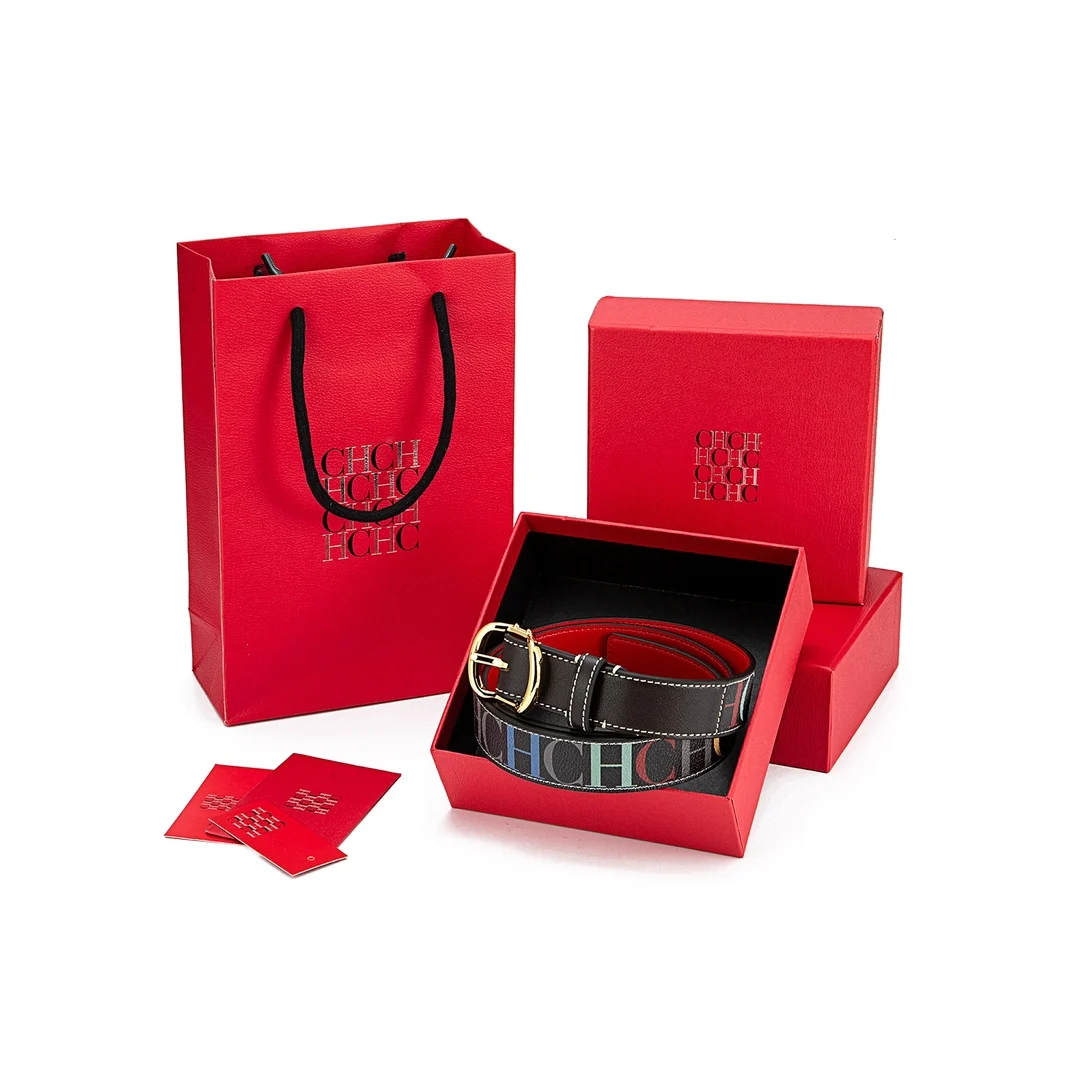 A Gift Box Packaging Pu Material With Letter Pattern Design Belt Suitable For Daily Wear By Both Women And Men