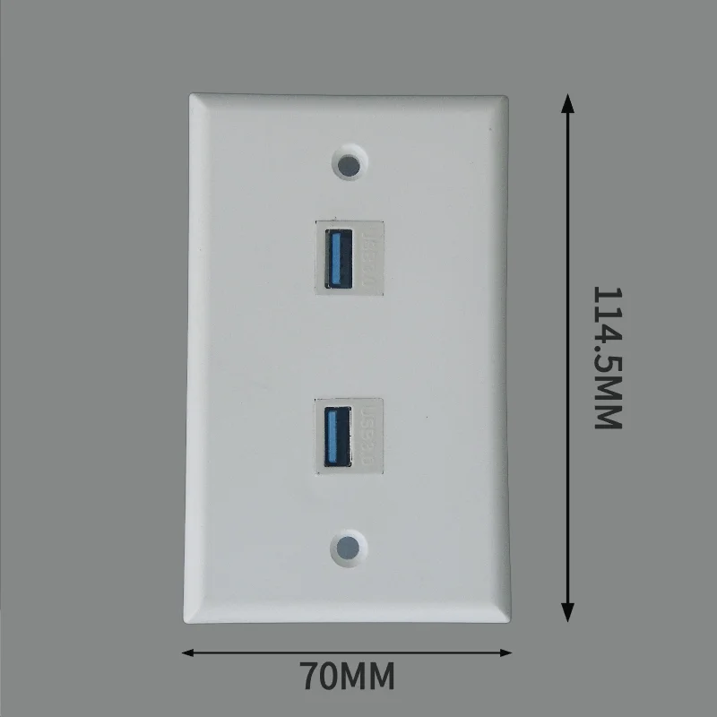 5-piece 2-port USB 3.0 female to female wall socket