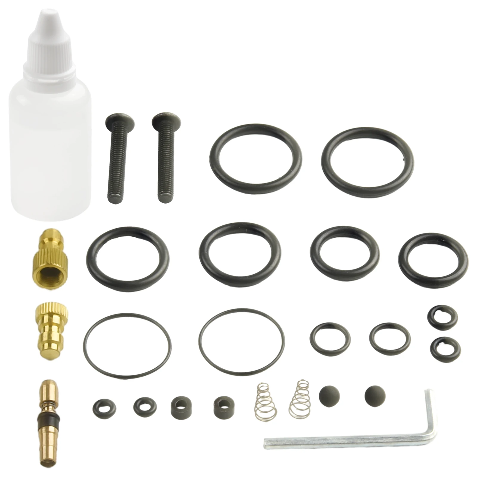 O-Rings Inflator Repair Set Kit, NBR Cobre O-Ring Pacote de Peças com Plug, Parafuso Acessórios, Black Silicone Oil