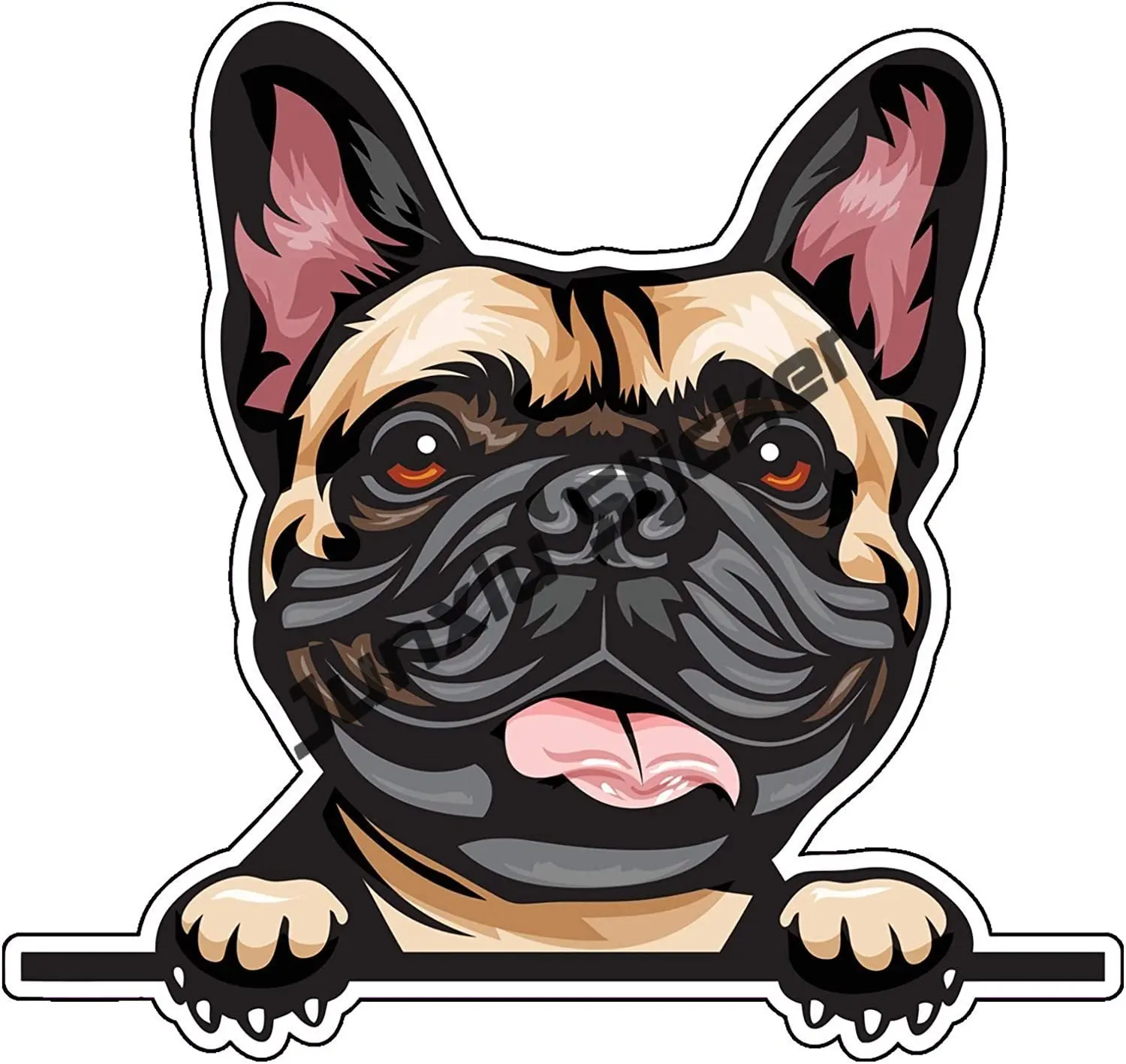 Calcomanía holográfica de Bulldog Francés, pegatina de parachoques de raza con patas de perro, para ordenadores portátiles, vasos, ventanas, coches, camiones, decoración de paredes