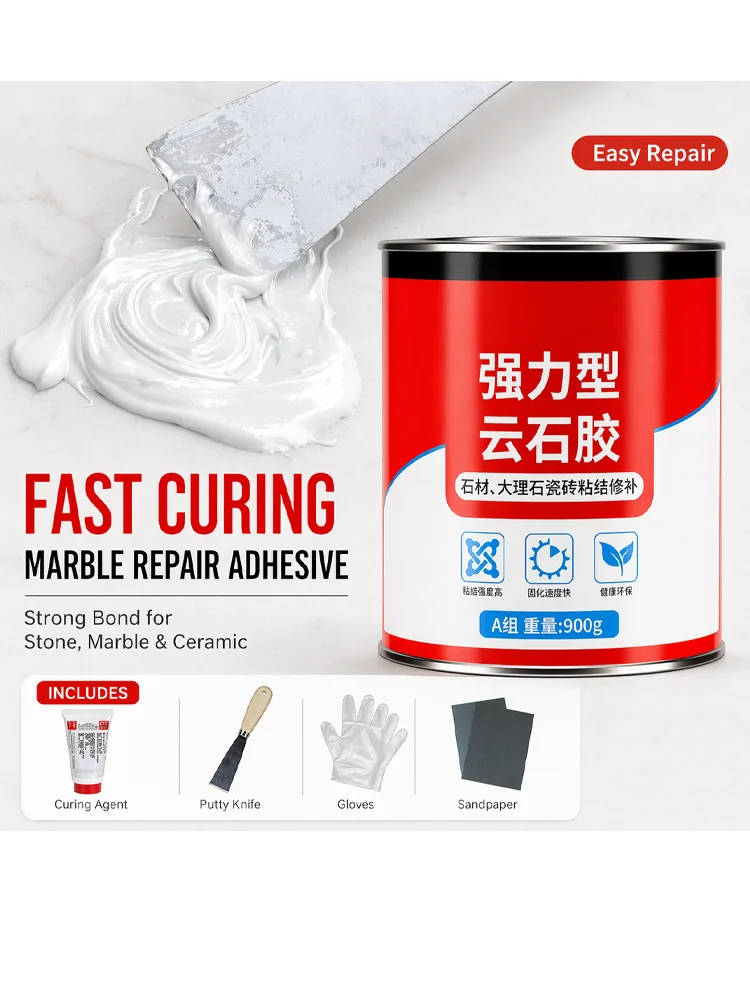 Marble Repair Adhesive AB Glue, Strong Stone Bonding Glue for Tile, Sink, Granite and Stone Repair