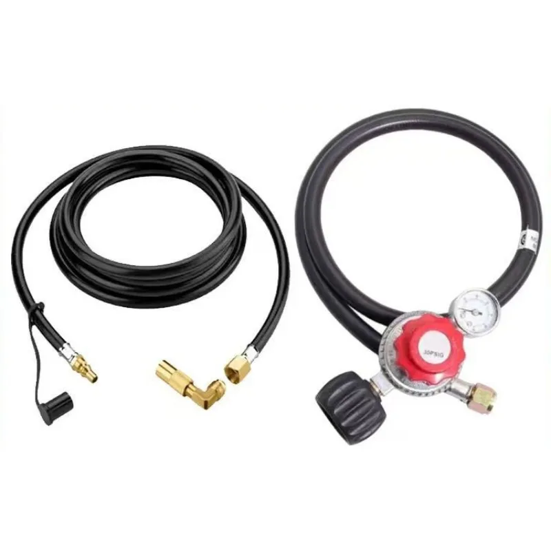 4Ft Propane Adapter Valve Hose High Pressure Wear‑Resistant Metal Connecting Tube Gas System Fitting Part