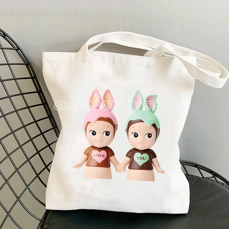 Miniso Sonny Angel حمل حقيبة الحقيبة ركاب طالب بسيط متعدد الاستخدامات النساء ركاب حزم هدية لطيف الكرتون أنيمي حقيبة تسوق
