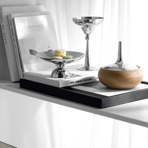 Luxury silver dessert plate of high -foot stainless steel dish to serve fruit dishes for cake decoration for home kitchen table 10 Main Luxury Frute Sales - №6