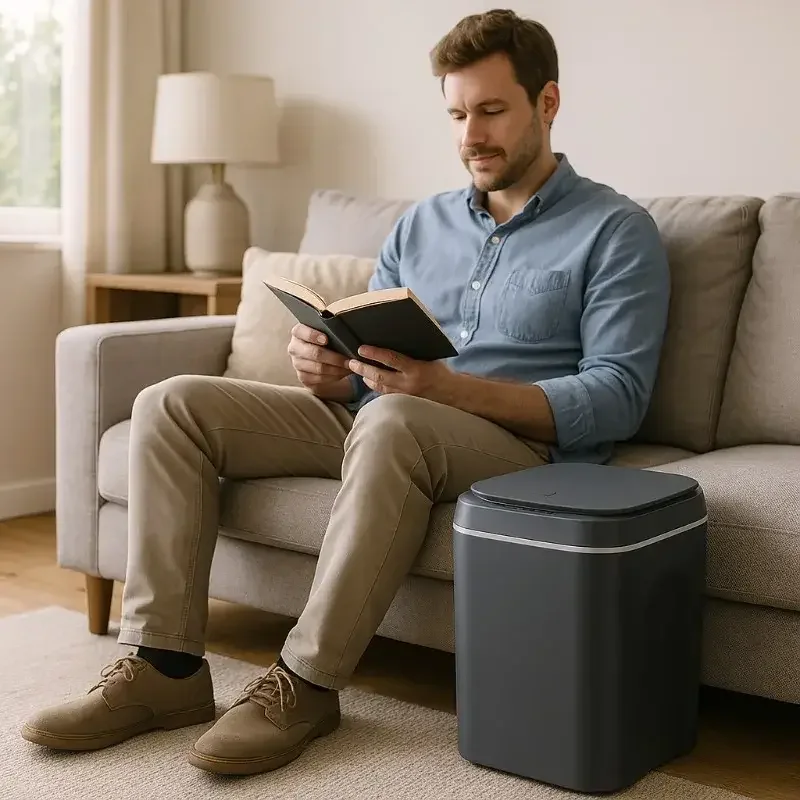Smart Trash Can Home Hotel Office Contact-free Lazy Automatic Induction Bag Pumping Trash Can