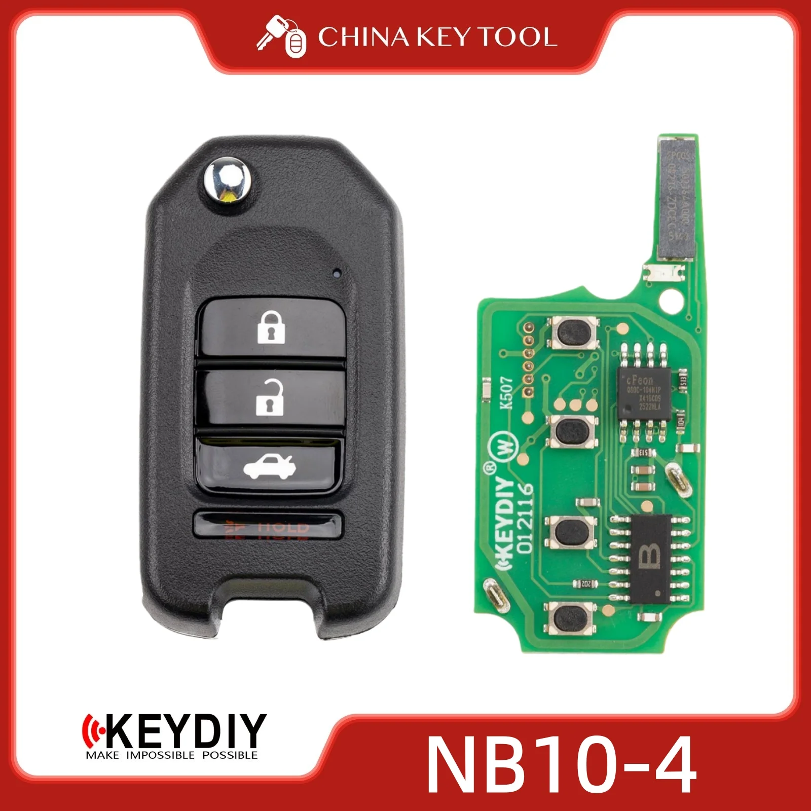 KEYDIY KD NB10-4 NB Series Universal Remote Key 4 Buttons Compatible Replacement Solution
