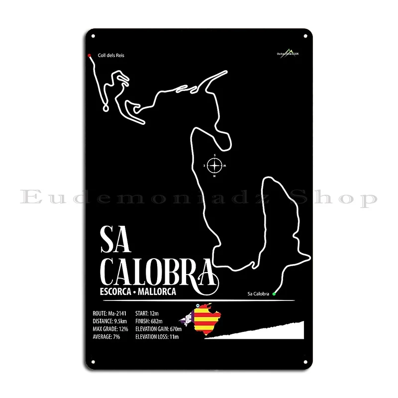 Sa Calobra Climb Mallorca Spain Ma 2141 Cycling Motorcycle Trail Map Metal Plaque Poster Designer Club Party Tin Sign Poster