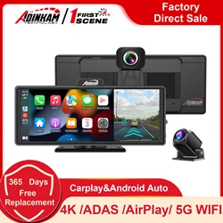 Upgraded! 10.26 Inch 5G WIFI ADAS USB ADINKAM AUX Portable Wireless Carplay Android Auto AirPlay Miracast Dash Cam 4K Dashboard