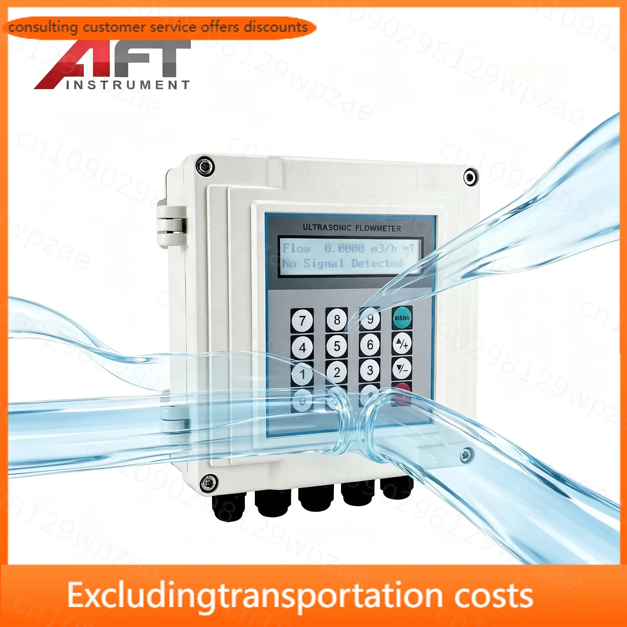 Non-stop Pipeline Monitoring Wall Mount Ultrasonic Flow Transmitter for River Water Mine Drainage Weak Alkali Liquid