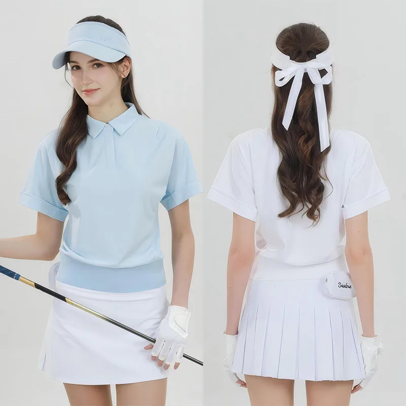 SG Golf Women New Short-sleeved T-shirt Summer Elastic Breathable Loose POLO Shirt Lady Quick-dry Stylish Golf Top New Arrival