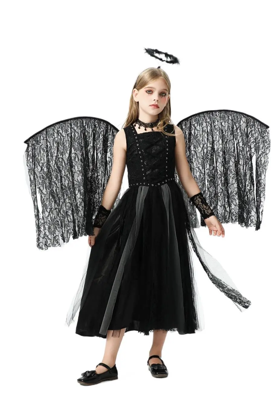 

Halloween Children's Costume Angel Devil European American Girls' Cosplay Dark Elf Children's Dress Performance Dress