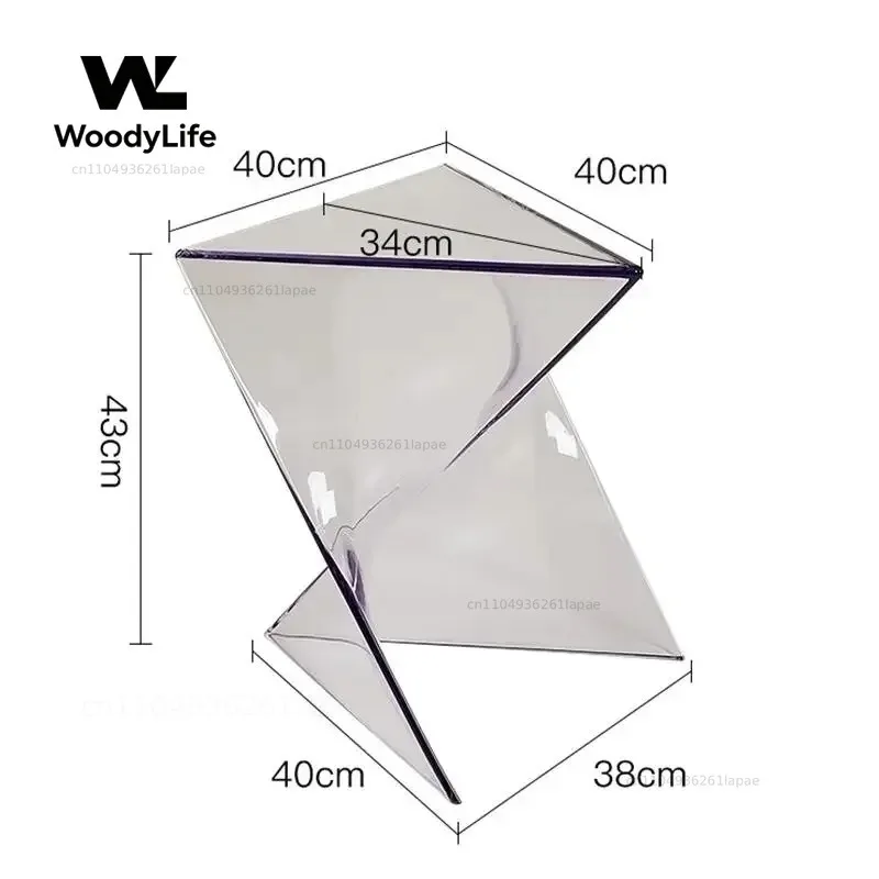 Living Room Transparent Geometric Coffee Table Small Unit Minimalist Bedside Table Designer Lightning Corner Table