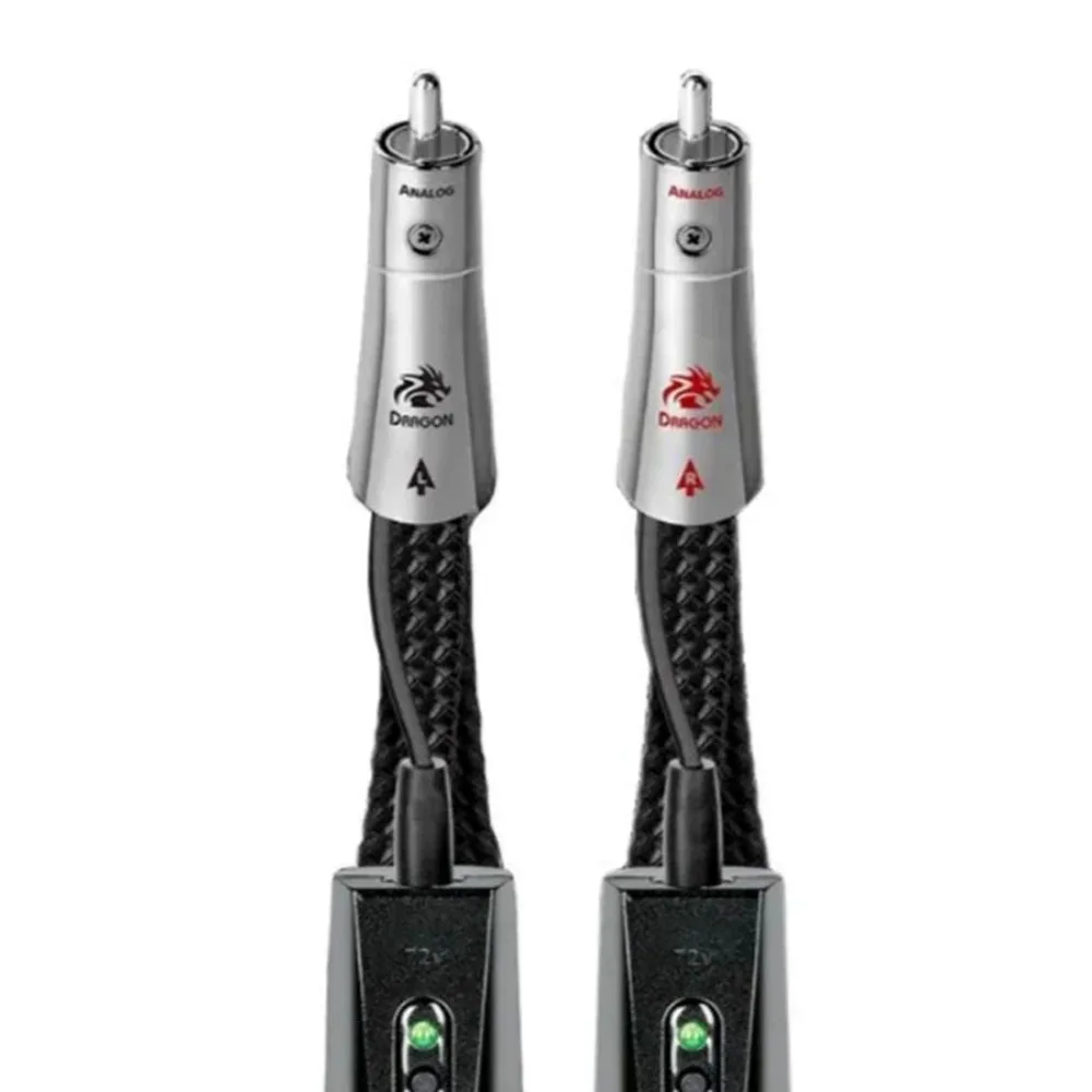 

Hi-End Dragon RCA Signal Cable Perfect-Surface Pure Silver Conductor 2RCA To 2RCA HiFi Audio Amplifier CD Signal Cable with 72V