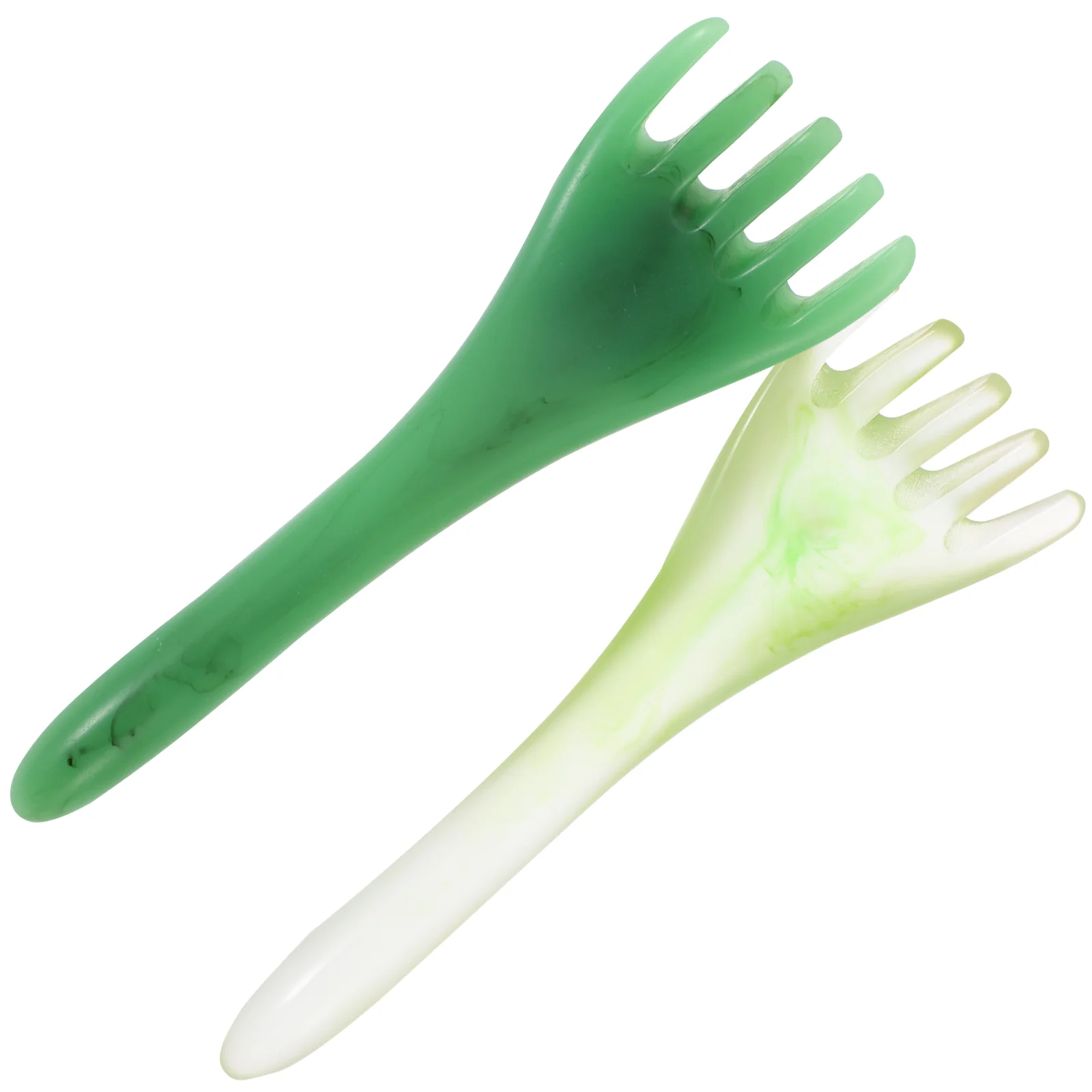 

Handle Hair Comb Massager Face Scrubber for Scalp Scrapping Trigger Green Resin Beeswax Miss Body