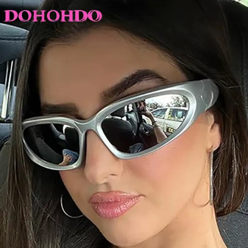 

Y2K Fashion Brand Designer Oval Sunglasses Women For Men Trending Luxury Cycling Party Outdoor Sunglasses Cyberpunk Shades UV400