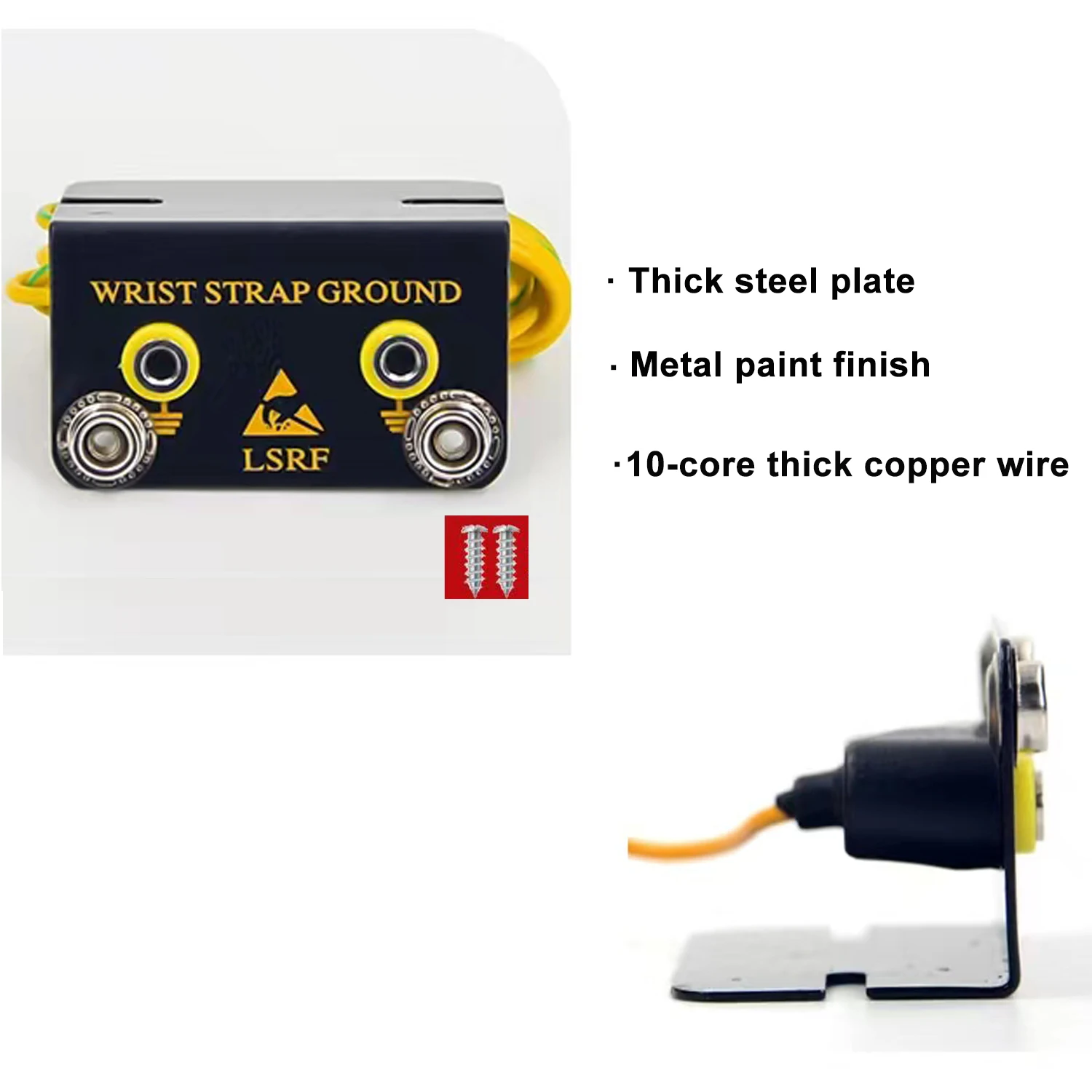 1/2/3/5Pcs L Shaped Anti Static Socket 2/3/4/5/7 Holes Steel Strap Grounding Wire Base 1.7M Copper Electrostatic Earth Cable