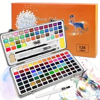 Juego de pintura de acuarela de lujo con pinceles y lápiz, 168 colores vibrantes, caja de Metal portátil no tóxica, Kit completo de suministros de arte